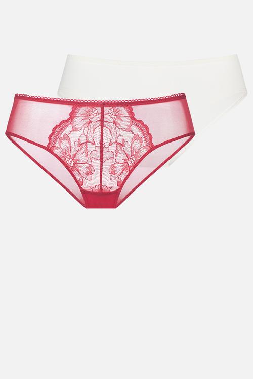 2 pack melanie cheeky hipster - red/ivory