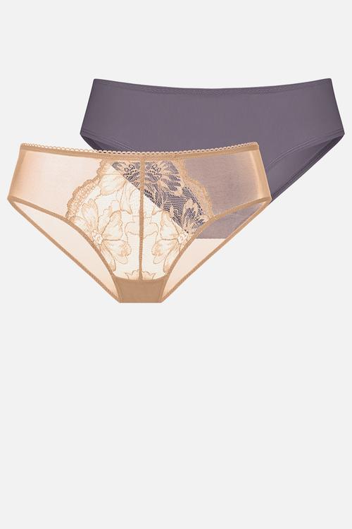 Melanie 2 pack cheeky hipster - beige/grey