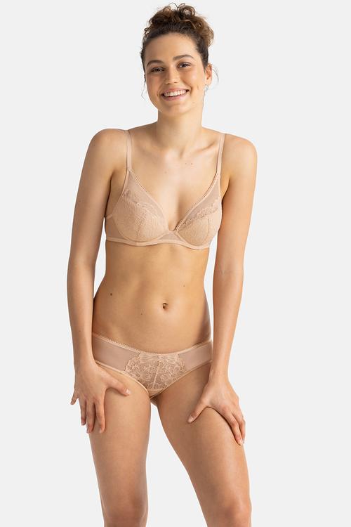 Melanie 2pack plunge bra - beige/grey