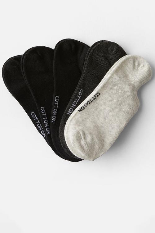 5 Pack Sports Low Cut Sock - Black/Grey Mix