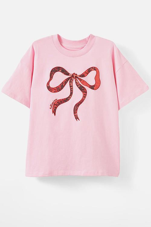 Livvy lux short sleeve tee - fairy pink/bellissima