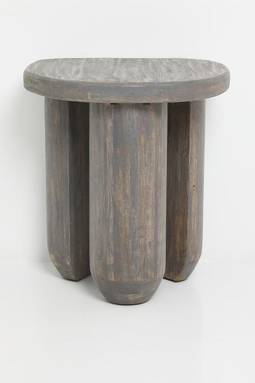 Trey wood side table-grey