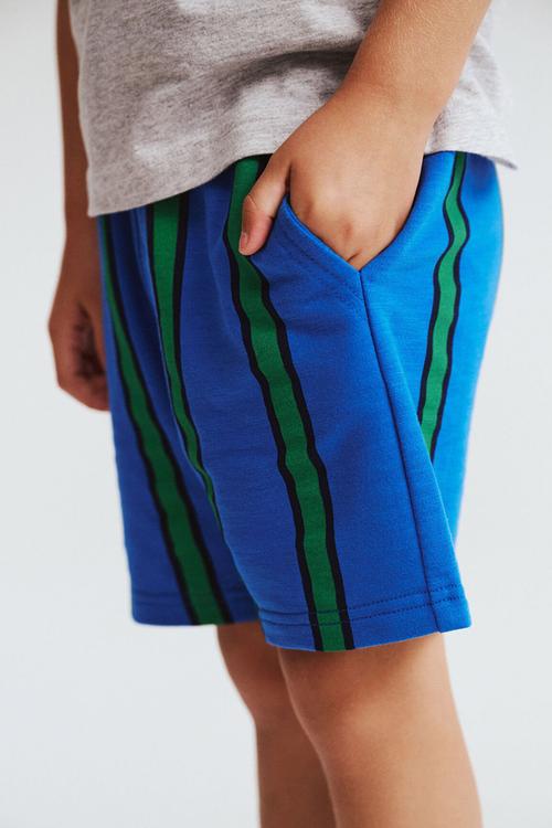 Henry Slouch Short - Harbour Blue/Island Green/Squid Ink Stripe