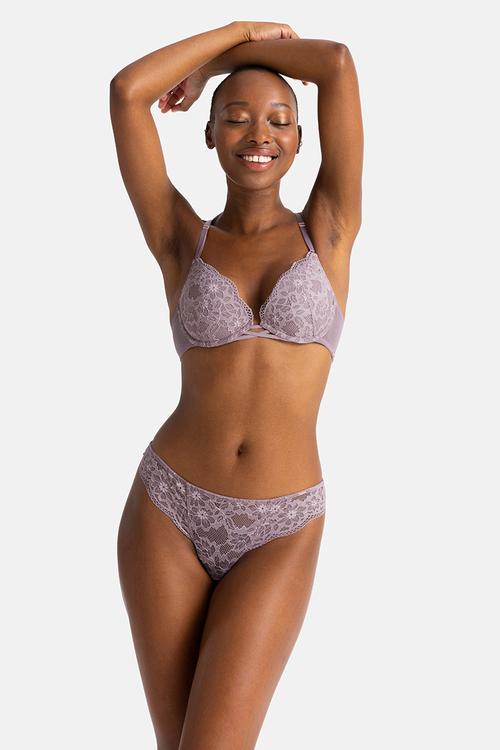 Amora 2 pack plunge - beige/purple