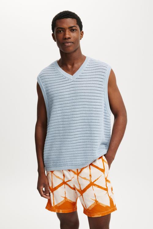 Summer Knit Vest - Light Blue