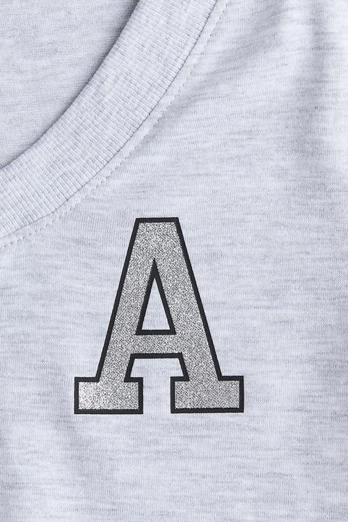 V-neck jersey top - light grey