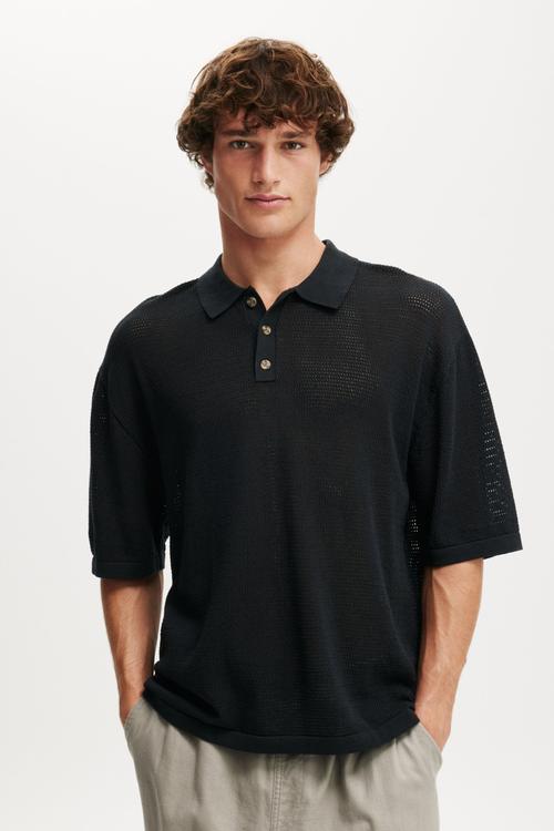 Knitted Polo - Black
