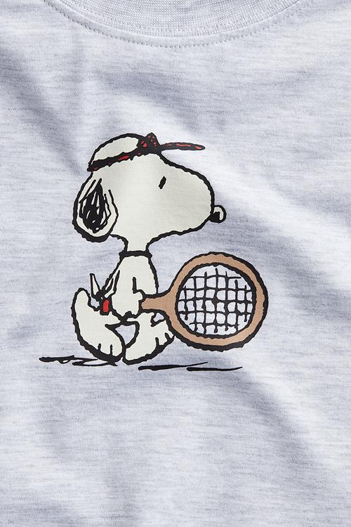 Loose-fit cotton T-shirt -  light grey/snoopy