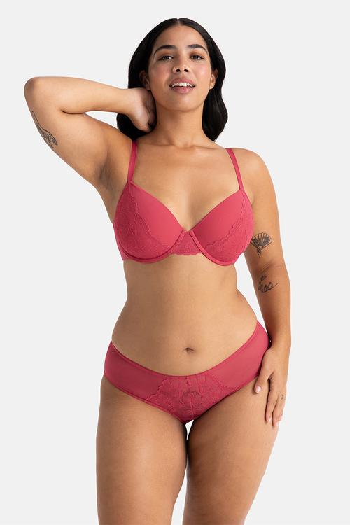 Plus 2 pack Melanie demi - red/ivory