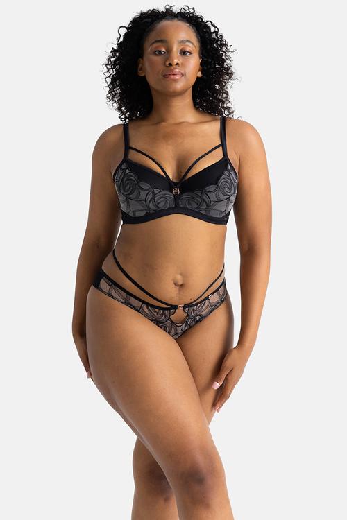 Curvy Rowan full cup non wired bra - black