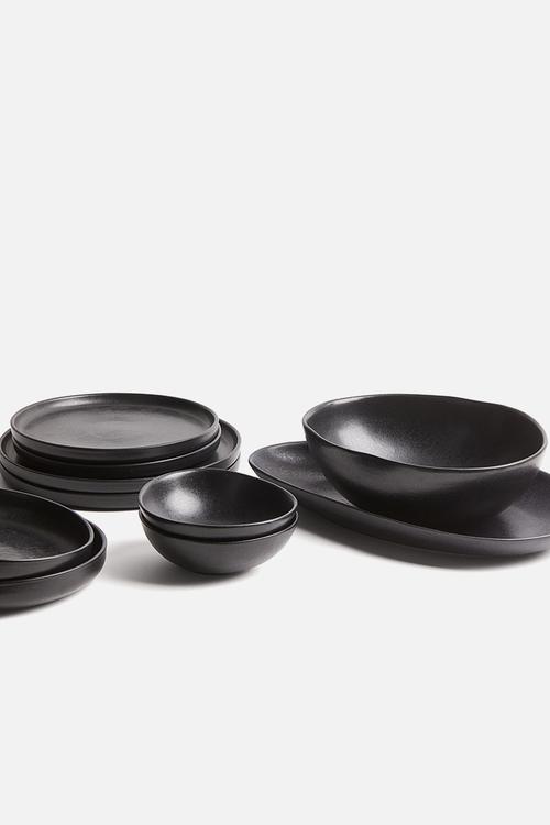 Large stoneware serving bowl - anthracite grey