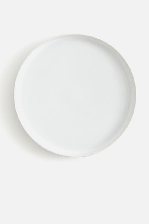 Stoneware medium plate - white
