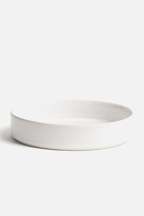 Deep stoneware plate - white