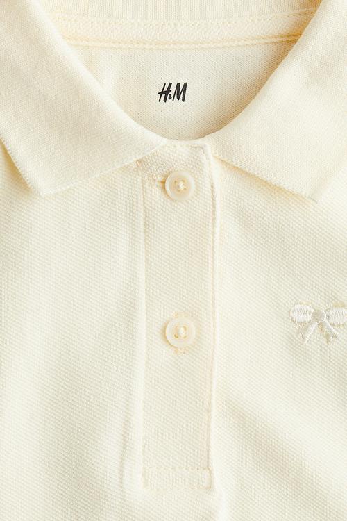 A-line piqué dress - light yellow