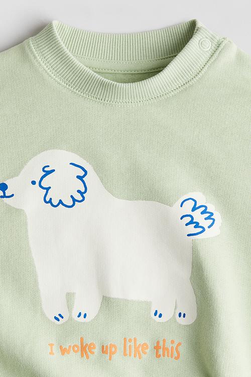 Printed sweatshirt - mint green dog