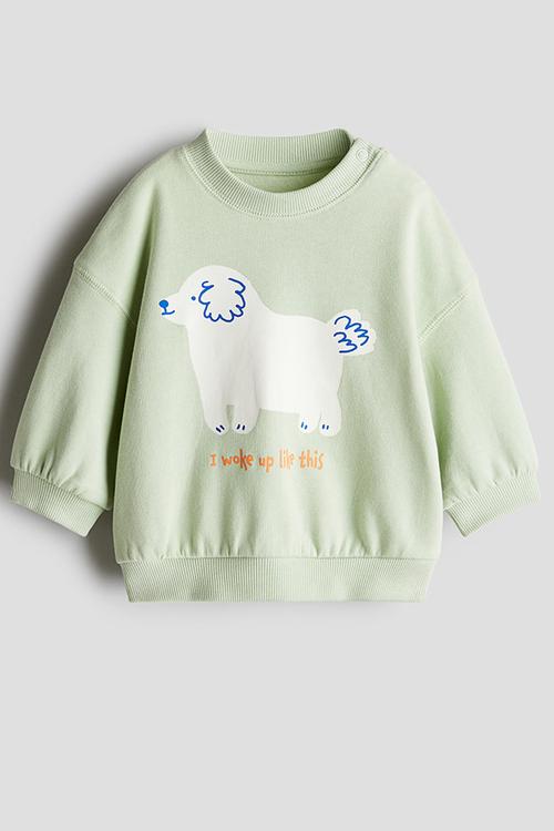 Printed sweatshirt - mint green dog