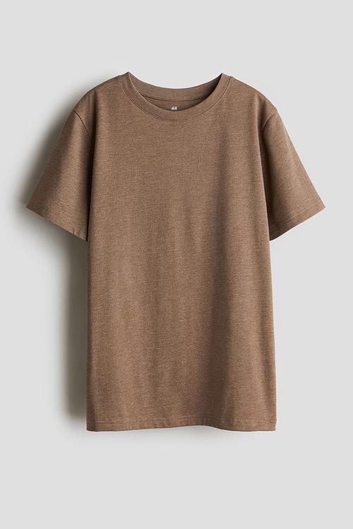 Cotton jersey t-shirt - light brown