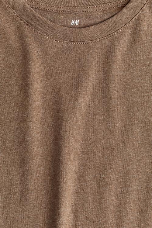 Cotton jersey t-shirt - light brown