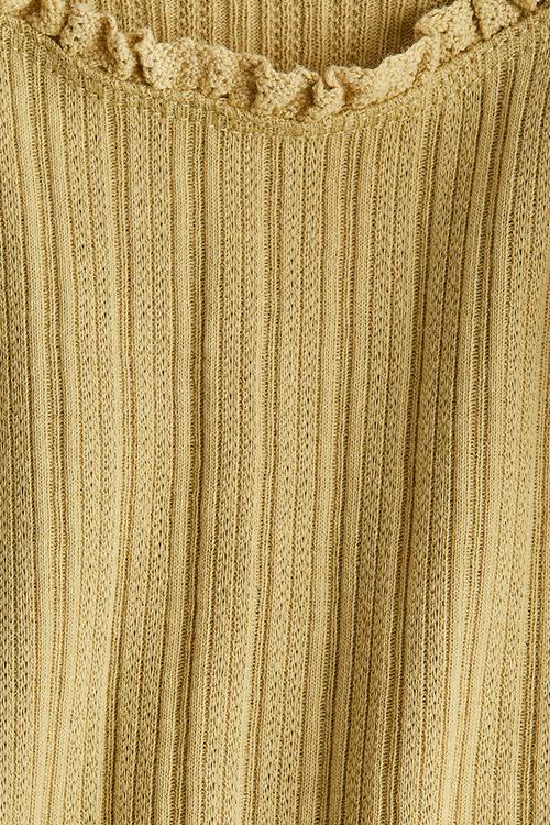 Lace-trimmed vest top - dusty yellow 