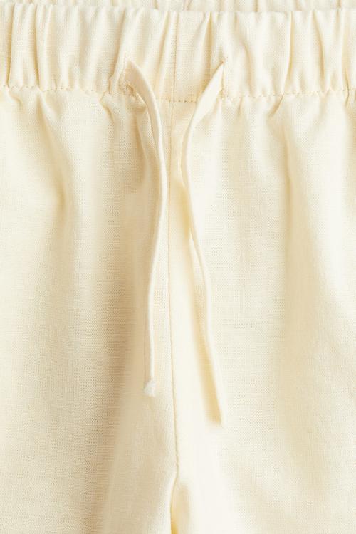 Linen-blend joggers - light yellow