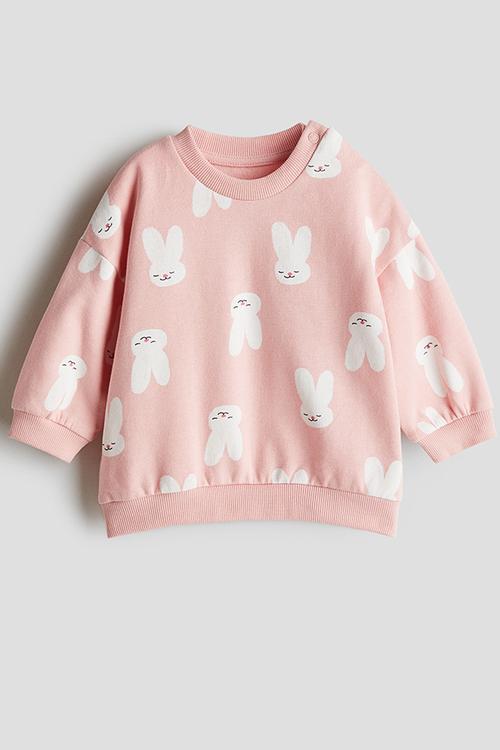 Printed sweatshirt - pink bunnies