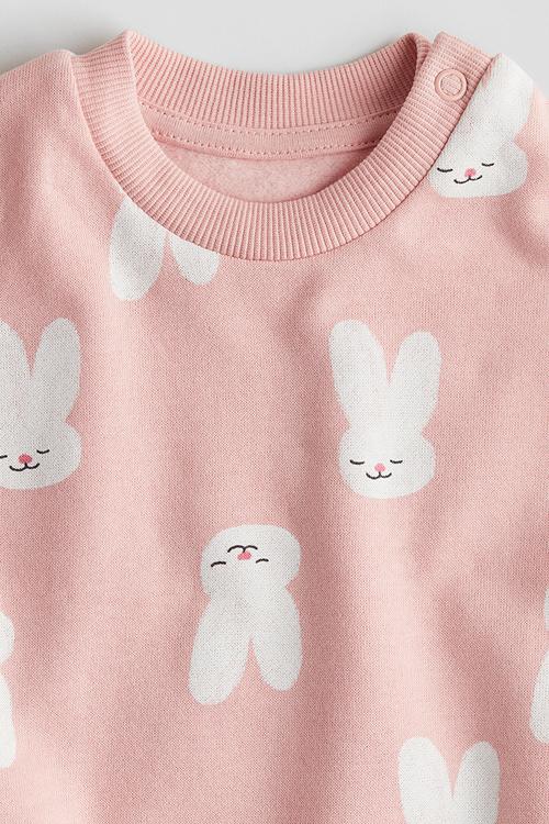 Printed sweatshirt - pink bunnies