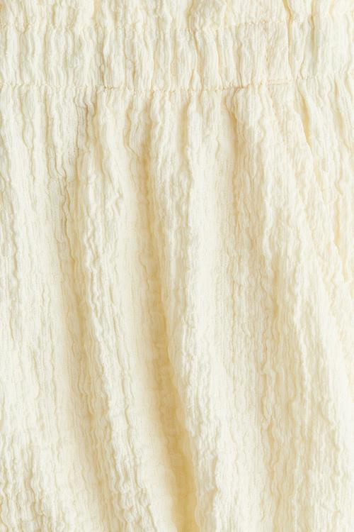 Crinkled jersey shorts - light yellow