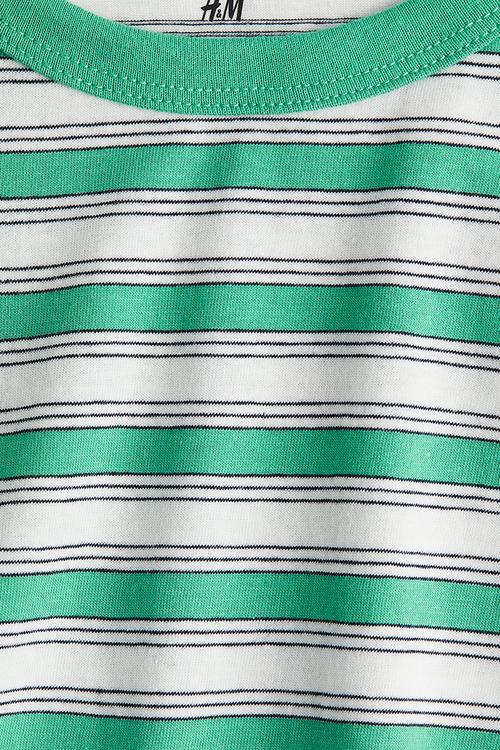 Cotton jersey t-shirt - green striped