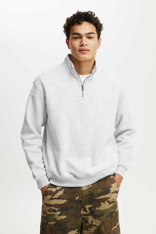 1/4 Zip Fleece - Grey Marle