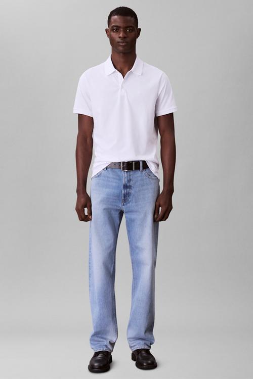 Short sleeve Smooth Cotton Solid Polo - Bright White