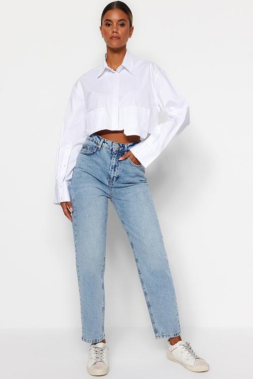 High waist mom jeans - light blue