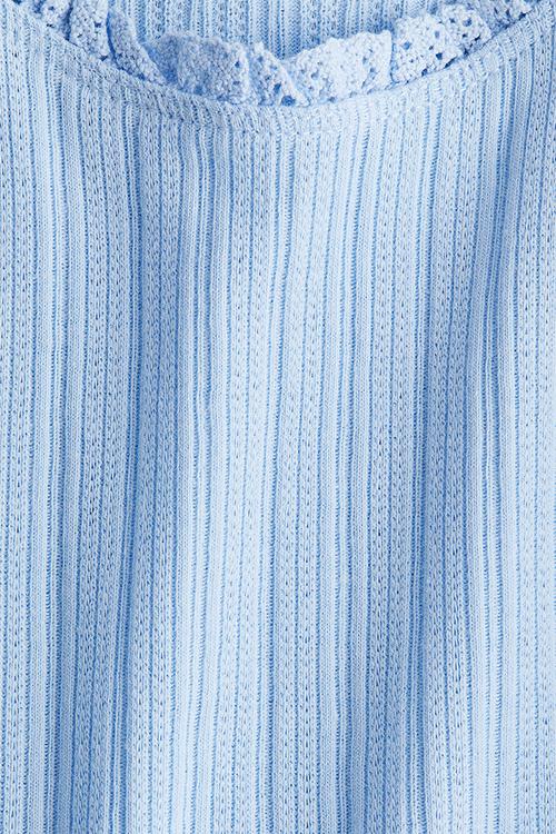 Lace-trimmed vest top - light blue 