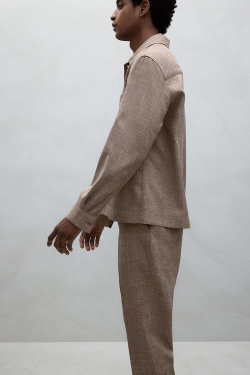 Regular fit suit trousers - beige marl 