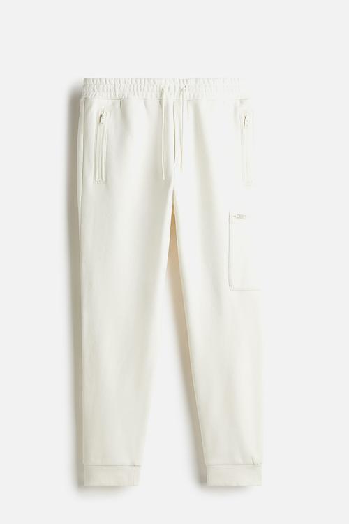 Slim fit cargo joggers - white