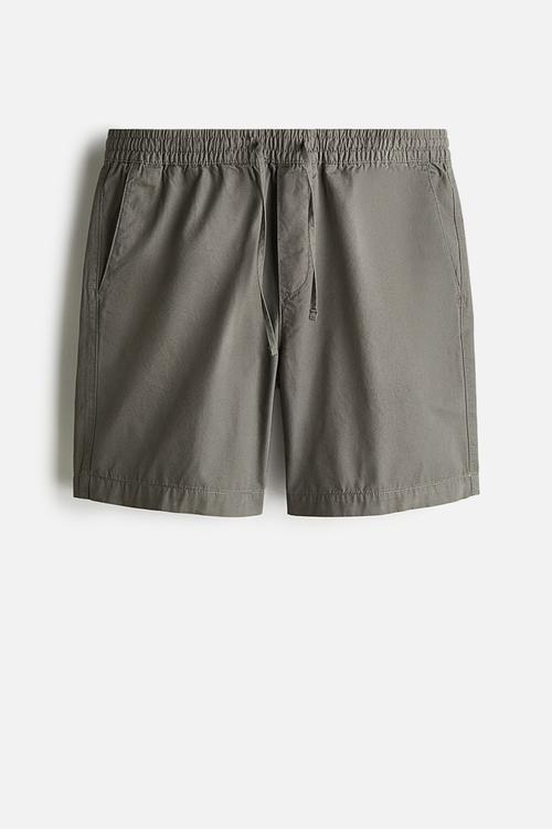 Regular fit canvas shorts - khaki green 