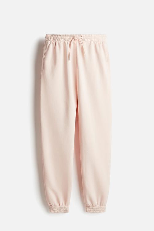 High-waisted joggers - light peach pink