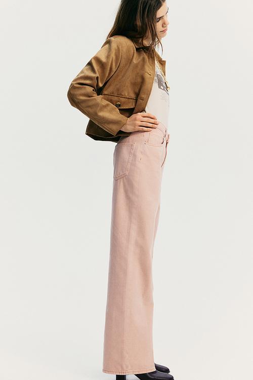 Wide high jeans - apricot