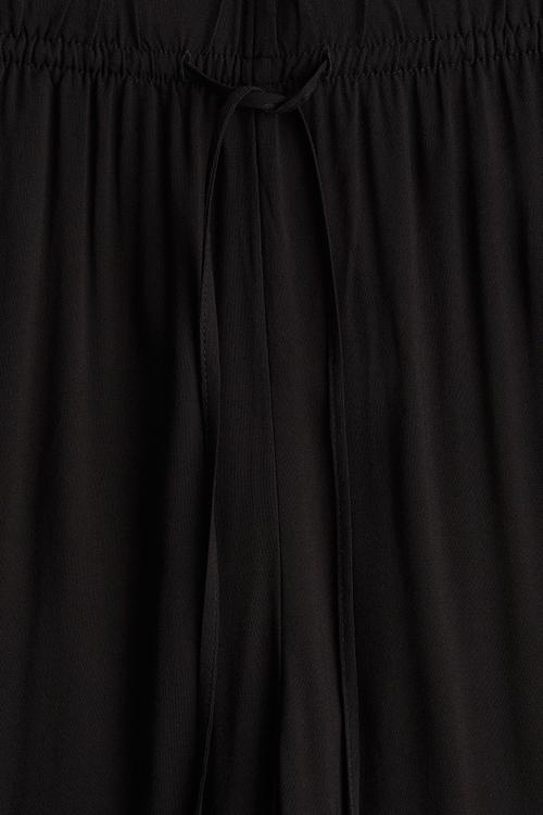 Viscose drawstring trousers - black
