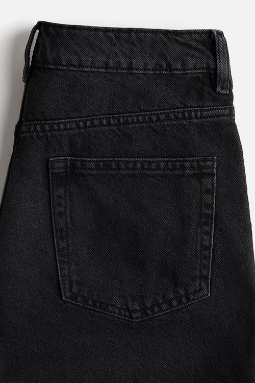 High denim shorts - black
