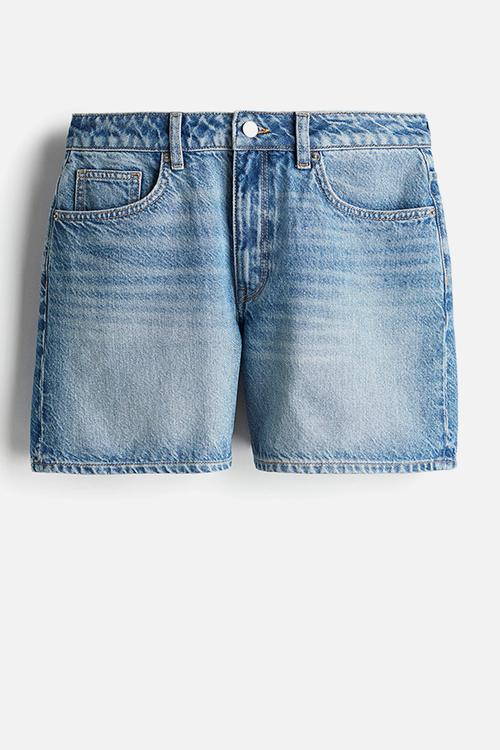 High denim shorts - light denim blue