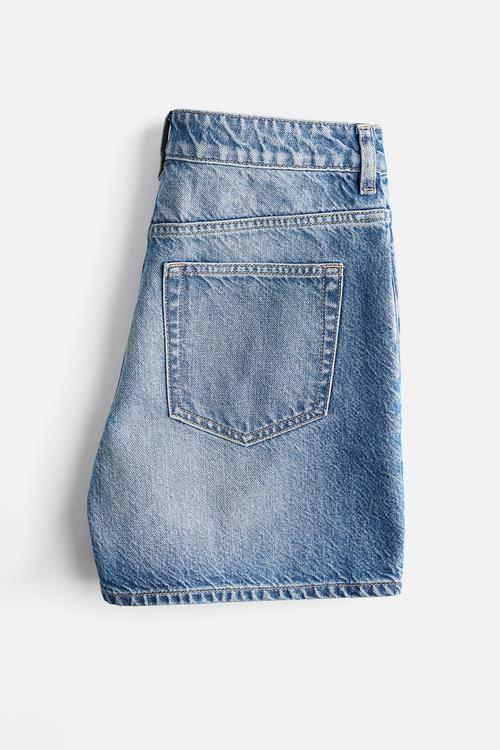 High denim shorts - light denim blue