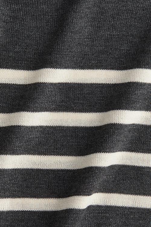 Fine-knit jumper - dark grey marl striped