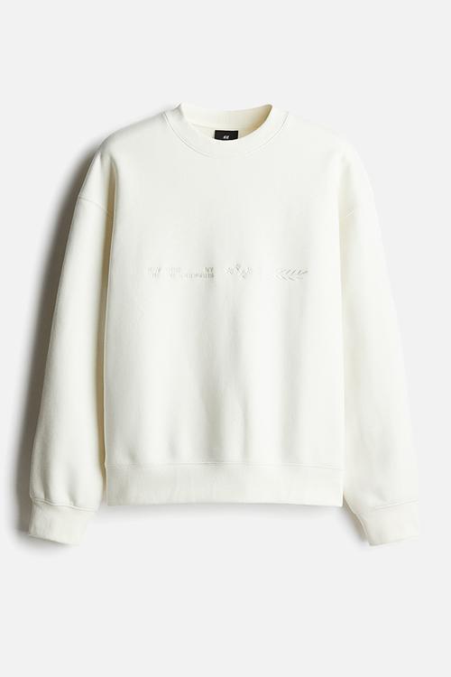 Loose fit printed sweatshirt - white new york