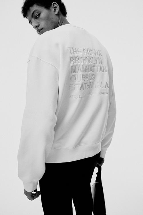 Loose fit printed sweatshirt - white new york