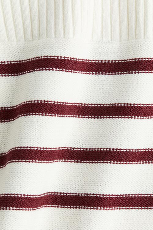 Purl-knit boat-neck jumper - cream striped