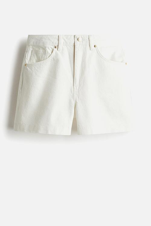 High denim shorts - white