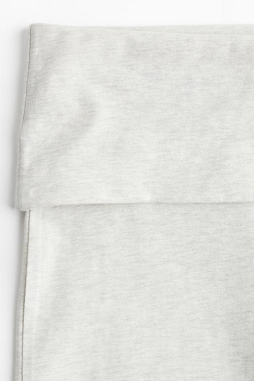 Foldover-waist jersey trousers - light grey marl 