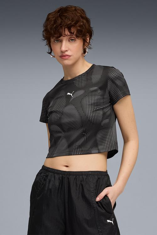 Dare To Aop Baby Tee - Black