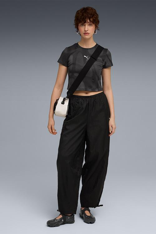 Dare To Aop Baby Tee - Black