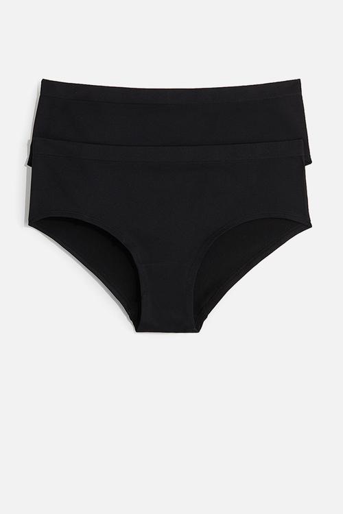 2 pack seamless hipster briefs - black